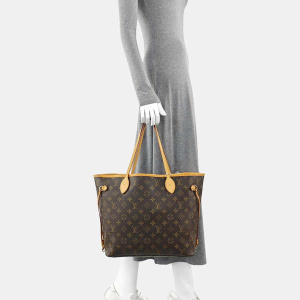 NEVERFULL MM Monogram Coated Canvas Brown