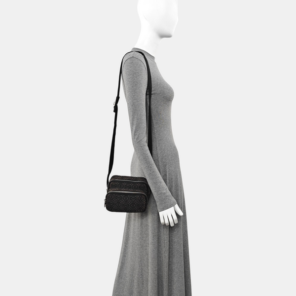 Monogram Fabric Shoulder Bag Gray