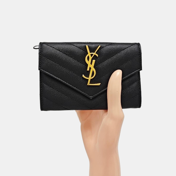 MONOGRAM Chevron Calfskin Black Coin Purse