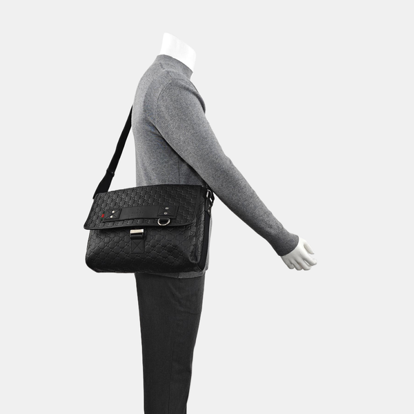 Monogram Calfskin Shoulder Bag Black