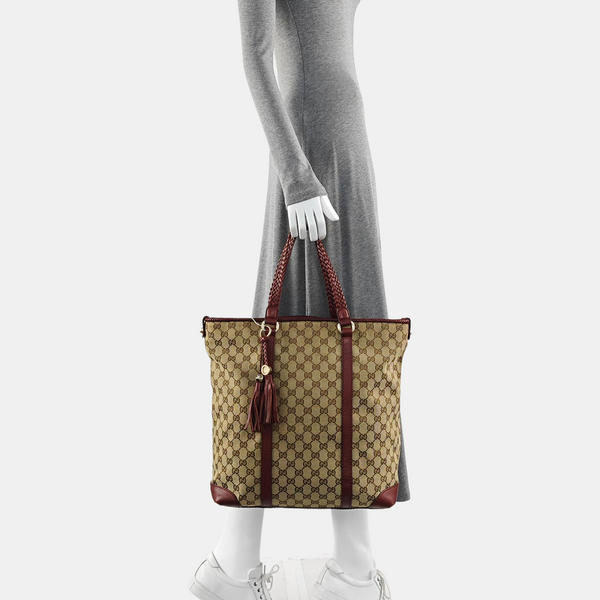 Monogram Canvas Tote Bag Beige