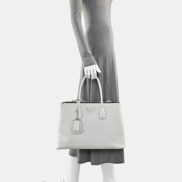 Twin Saffiano Calfskin White