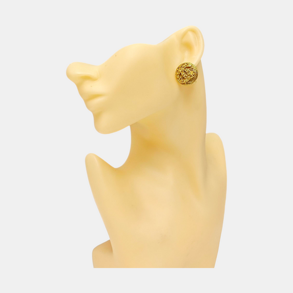 Vintage Metal Gold Clip On Earrings