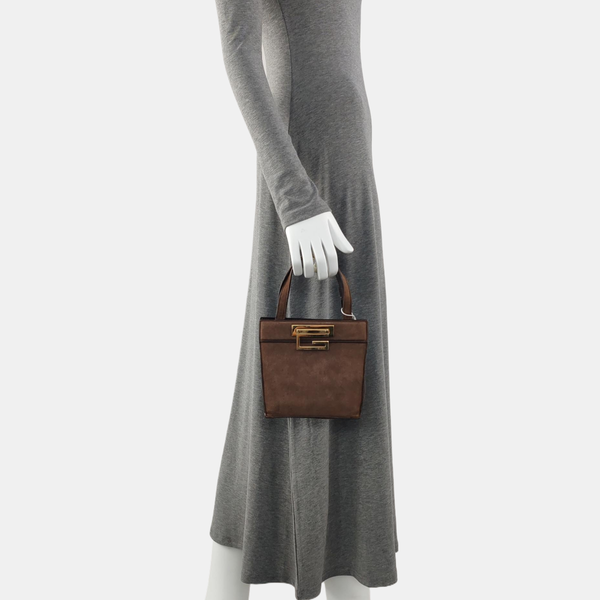 Suede Tote Bag Brown