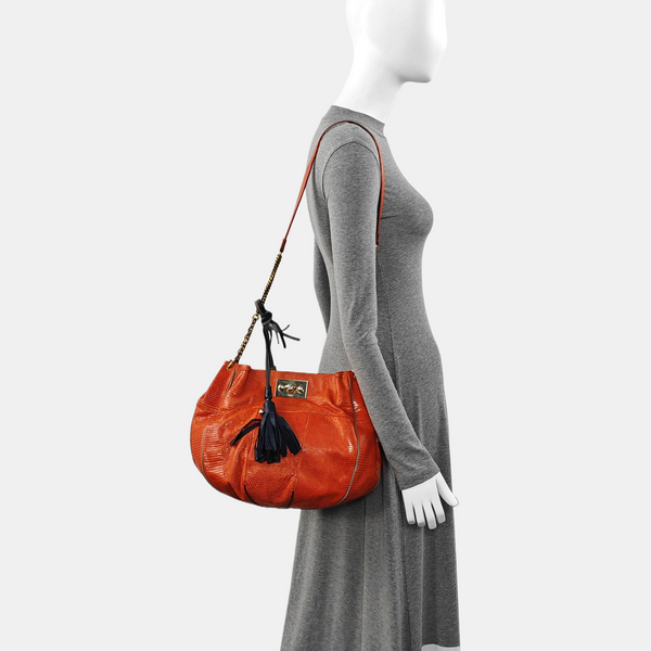 Calfskin Shoulder Bag Orange