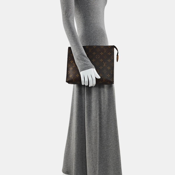 TOILET POCKET 26 Monogram Coated Canvas Brown