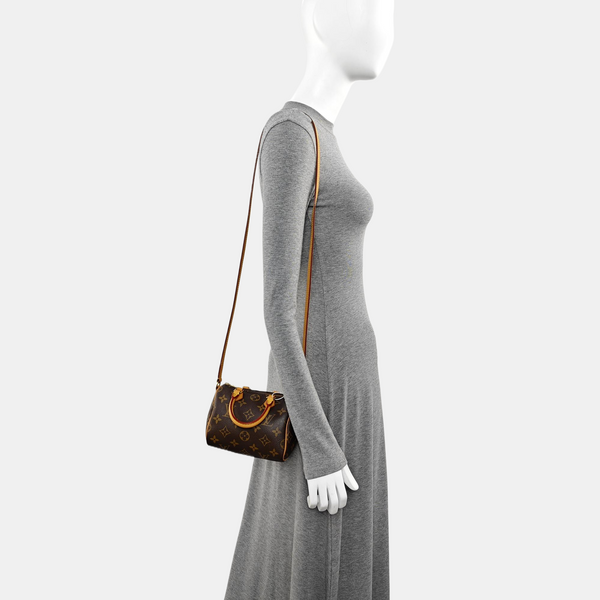 SPEEDY Nano Monogram Coated Canvas Brown