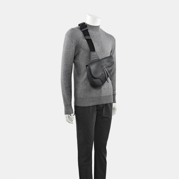 Saddle Medium Calfskin Gray