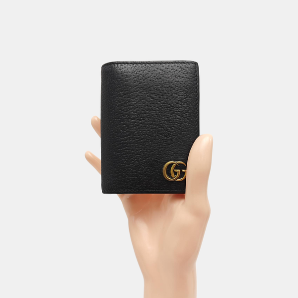 GG Marmont Mini Calfskin Black Card Holder