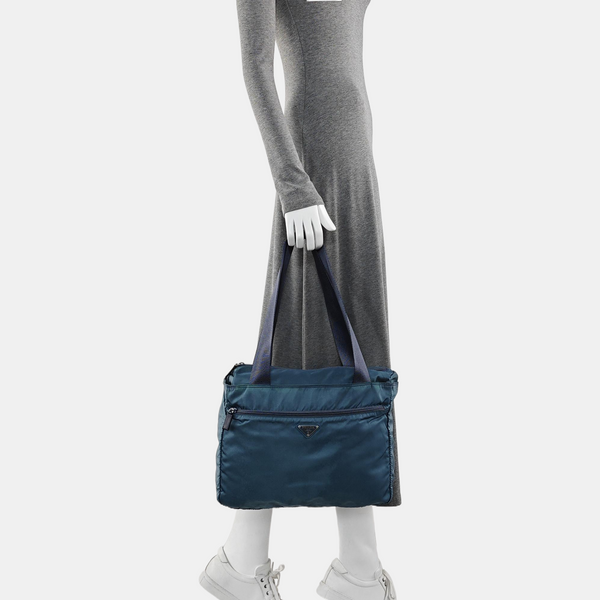 Nylon Shoulder Bag Blue