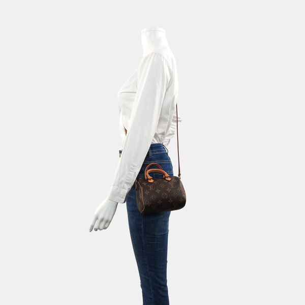 SPEEDY Nano Monogram Coated Canvas Brown