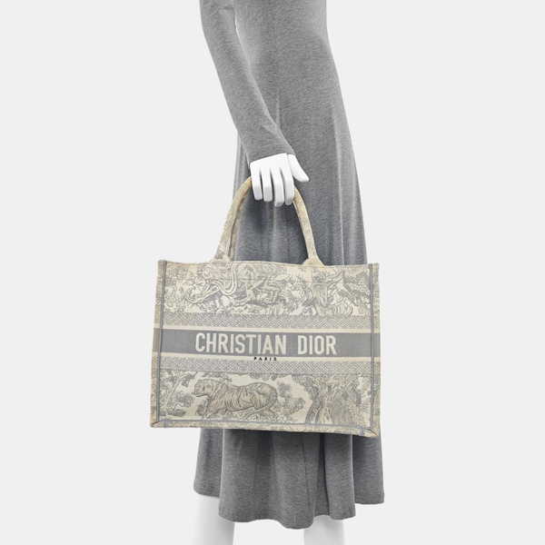 Book Tote Medium Fabric Gray