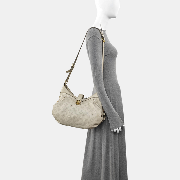 Monogram Calfskin Shoulder Bag White