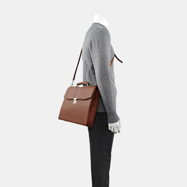 Calfskin Shoulder Bag Brown