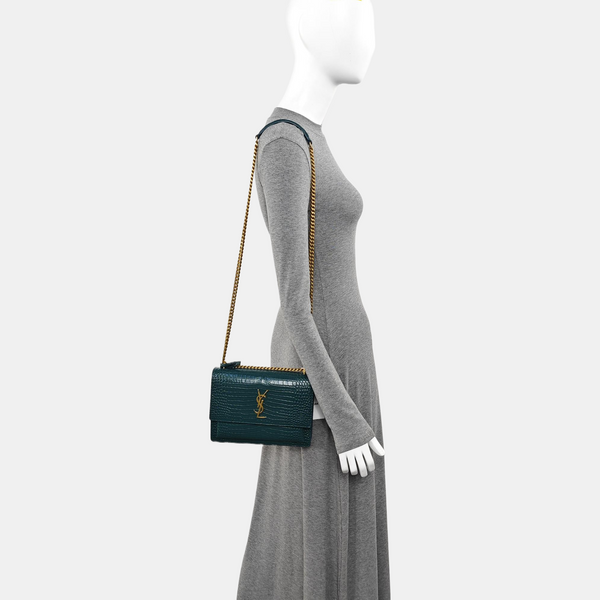 SUNSET Medium Calfskin Green