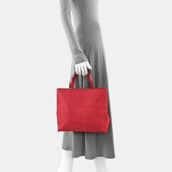 Special Material Top Handle Bag Red
