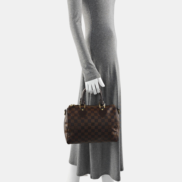 SPEEDY 25 Damier Ebene Coated Canvas Brown