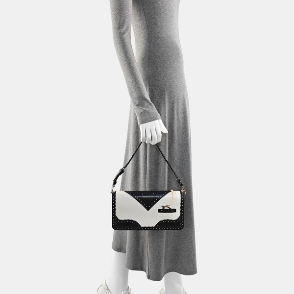 Oblique Canvas Shoulder Bag White