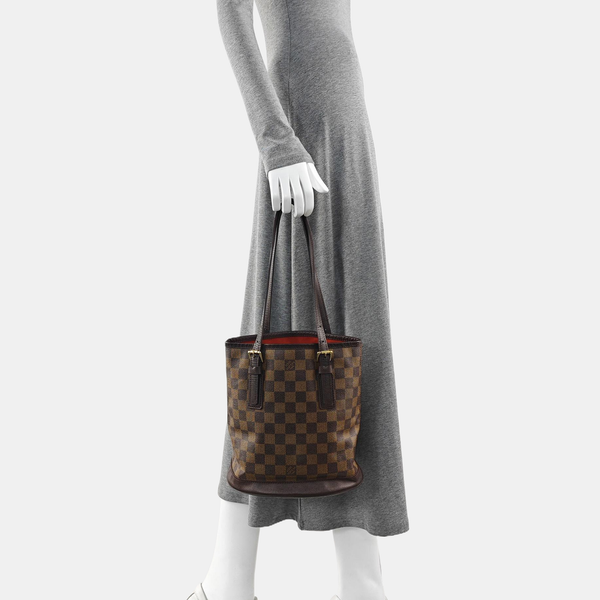 BUCKET PM Damier Ebene Coated Canvas Brown