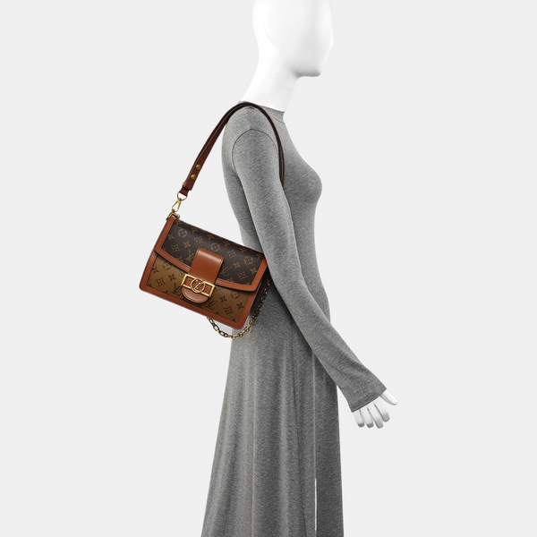 DAUPHINE MM Monogram Coated Canvas Brown