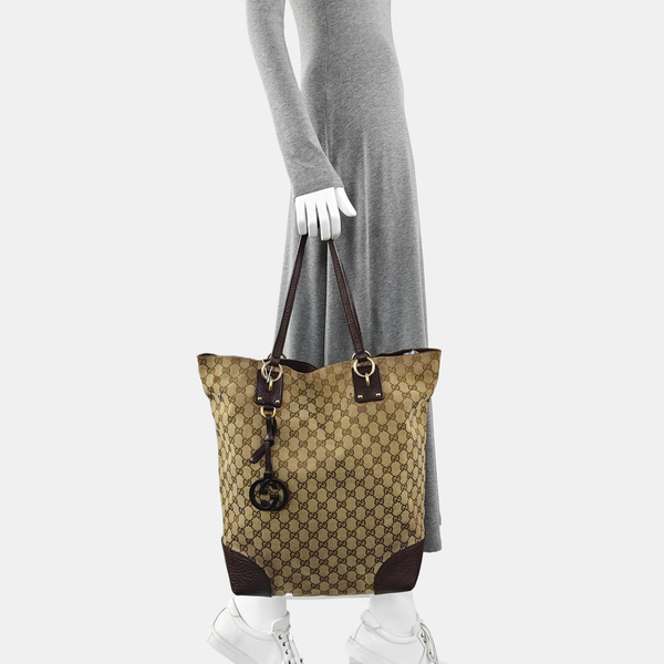 Monogram Canvas Tote Bag Brown