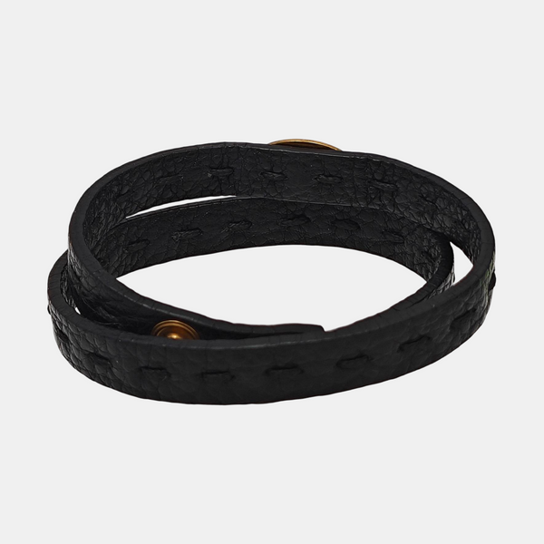 Leather Black Bangle