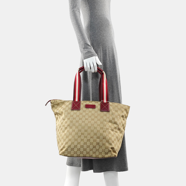 Monogram Canvas Tote Bag Beige
