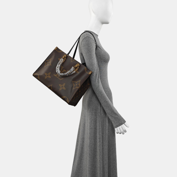 ONTHEGO MM Monogram Coated Canvas Brown