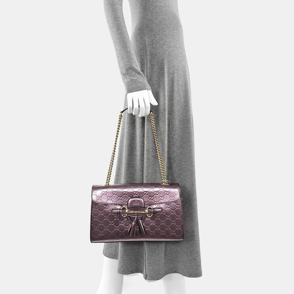 Emily Chain Monogram Calfskin Pink