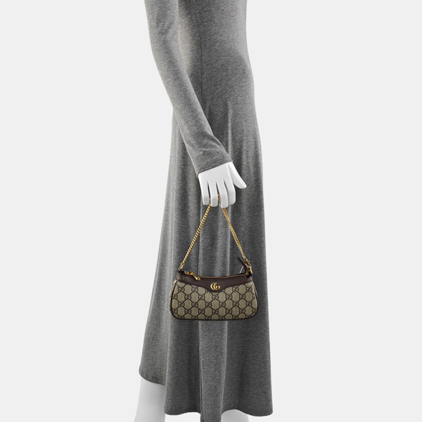 Ophidia Mini Monogram Coated Canvas Beige