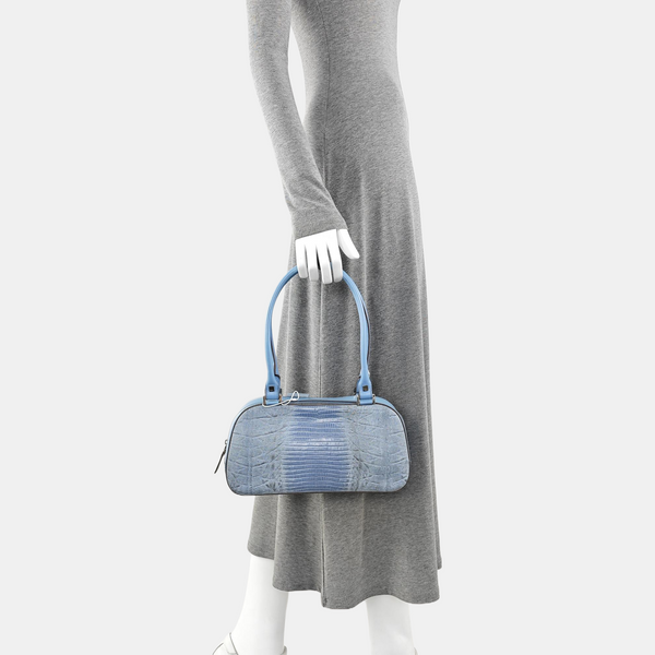 Calfskin Top Handle Bag Blue