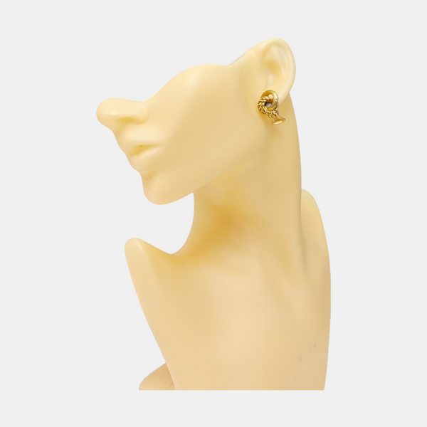 Twist Round Metal Gold Clip On Earrings