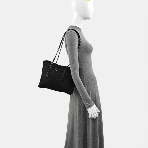 Nylon Shoulder Bag Black