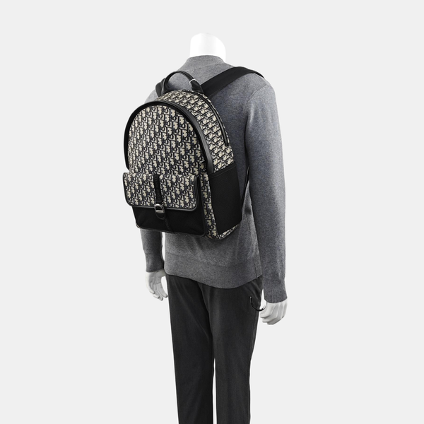 Oblique Canvas Backpack Blue