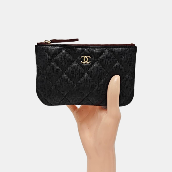 Grained Calfskin Clutch Black