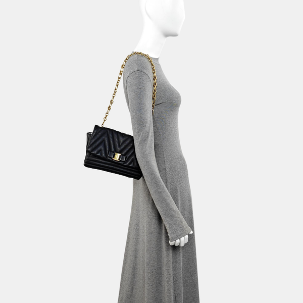 Ginny Quilted Lambskin Black