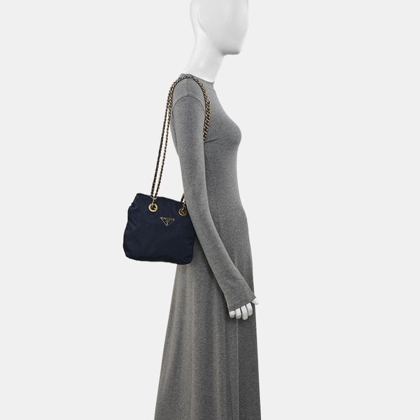 Nylon Shoulder Bag Blue