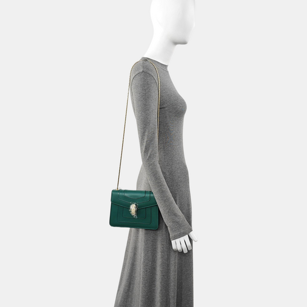 SERPENTI FOREVER Small Quilted Calfskin Green