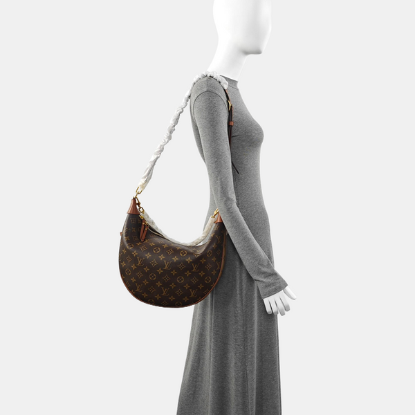 LOOP HOBO Monogram Coated Canvas Brown