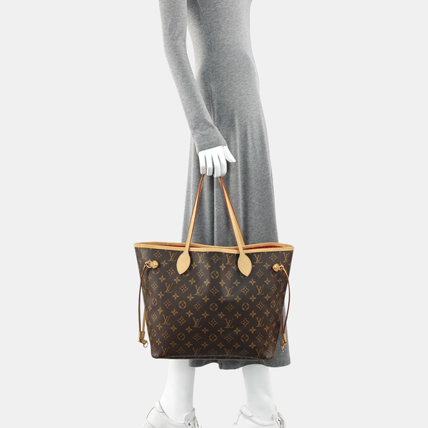 NEVERFULL MM Monogram Coated Canvas Brown