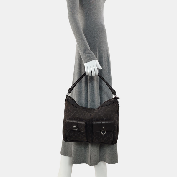 Monogram Canvas Top Handle Bag Brown