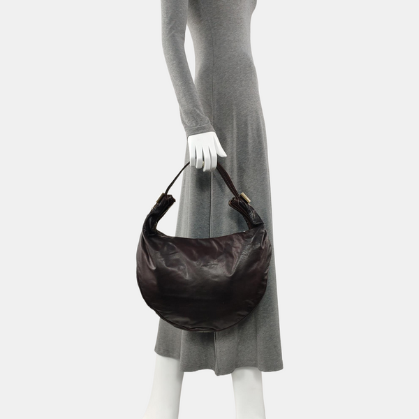 Calfskin Shoulder Bag Brown