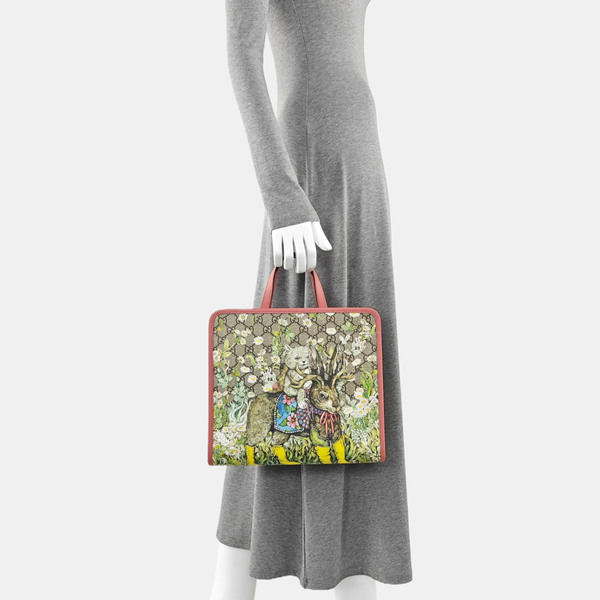Monogram Coated Canvas Tote Bag Beige