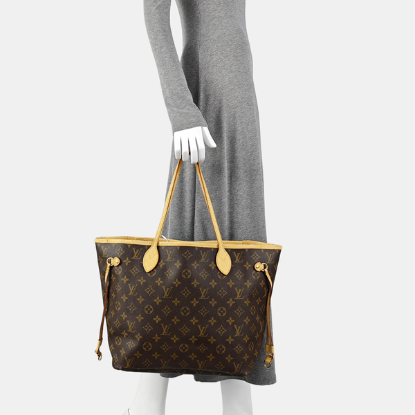 NEVERFULL MM Monogram Coated Canvas Brown