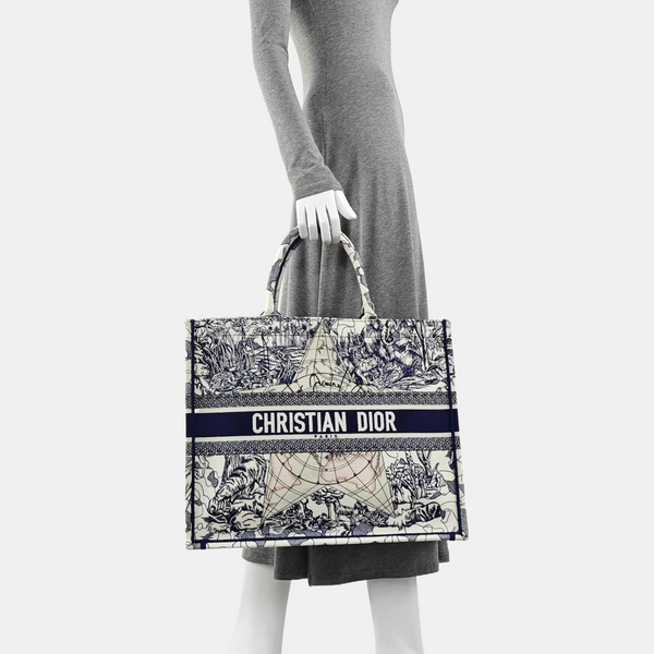 Book Tote Large Canvas Blue