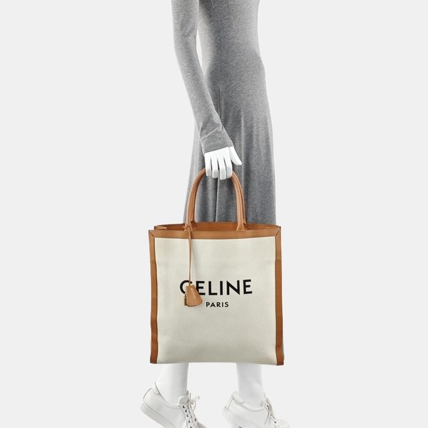 CABAS CELINE Medium Fabric White