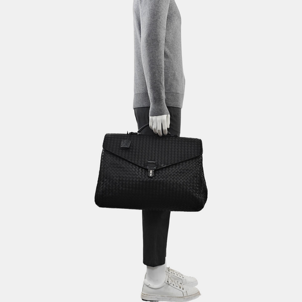 Calfskin Top Handle Bag Black