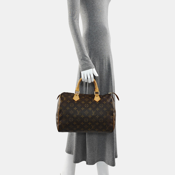 SPEEDY 30 Monogram Coated Canvas Brown