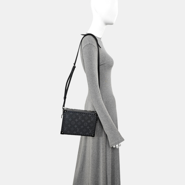 CLUTCH BOX Monogram Coated Canvas Gray