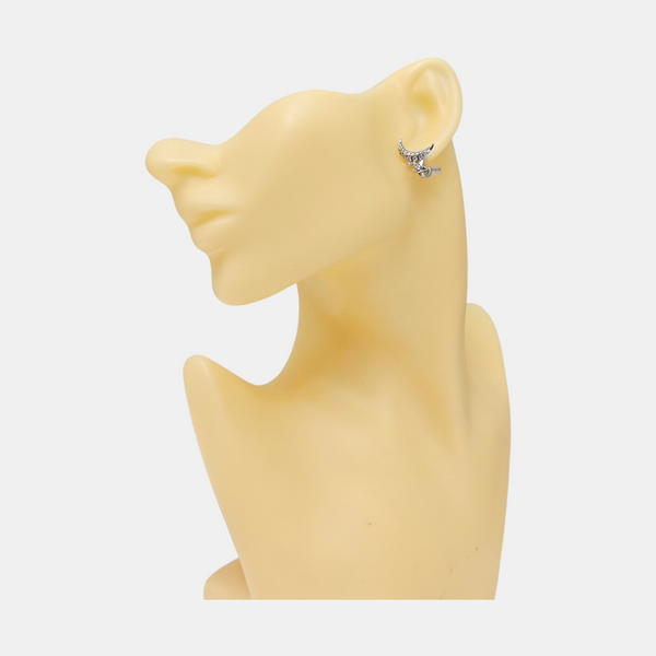 18k White Gold Silver Clip On Earrings